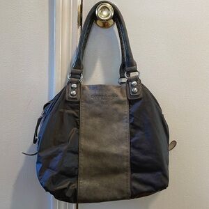 Liebeskind Berlín Grayish Green Nylon Leather Combination Bag